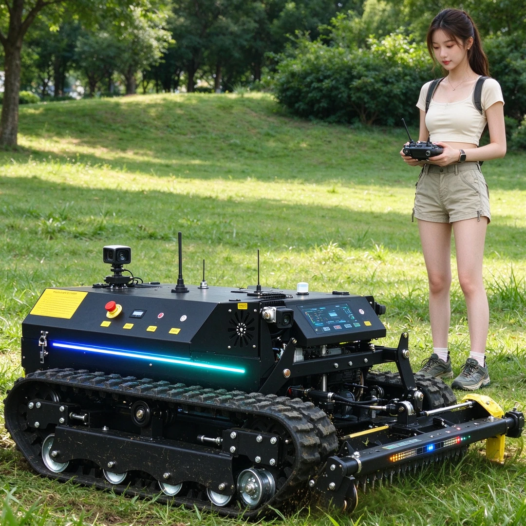 Customized lawn mower track type high horsepower cutting width 80-120CM, available in different configurations
