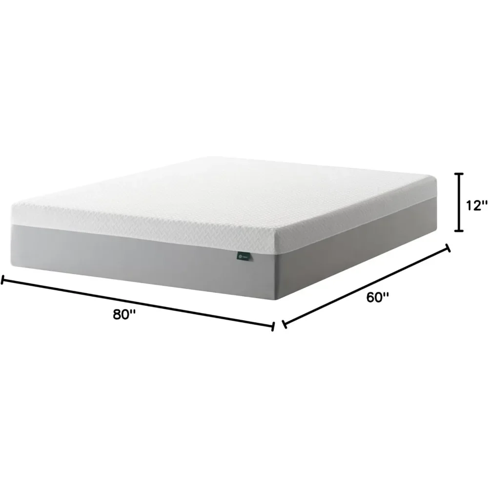 12 Inch Green Tea Essential Memory Foam Mattress [New Version], Queen, Fiberglass Free, Medium Feel, Breathable Airflow Memory