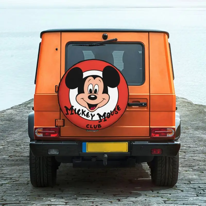 مخصص ميكي ماوس غطاء إطار العجلة الاحتياطية ل جراند شيروكي ميكي ماوس نادي رمز جيب RV SUV ملحقات السيارة التخييم #5