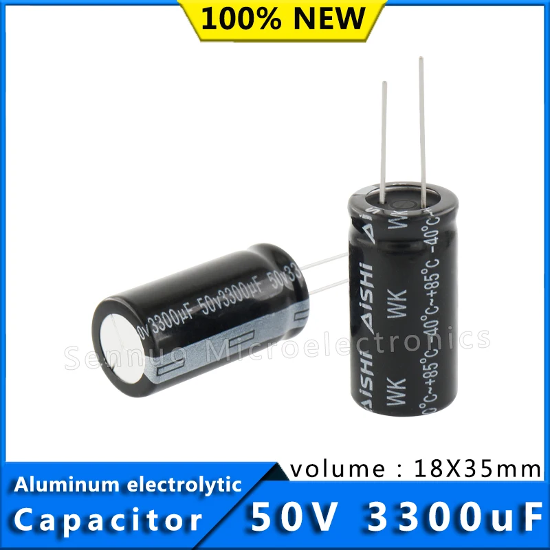 

5pcs/10pcs Original new capacitor 3300UF 50V electrolytic capacitor 50V3300UF 18X35 mm high frequency low resistance