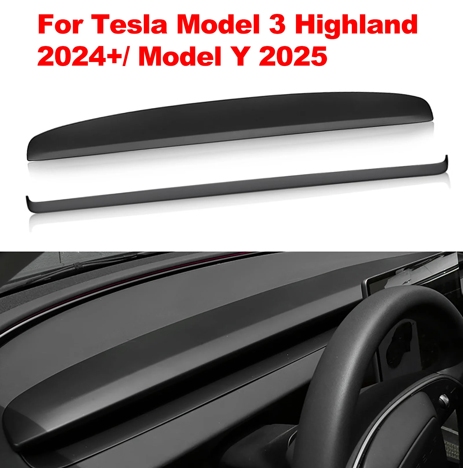 

Front Center Console Dashboard Decorative Trim Cover Sticker For Tesla Model Y Juniper Launch 2025 / Model 3 Highland 2024-2025