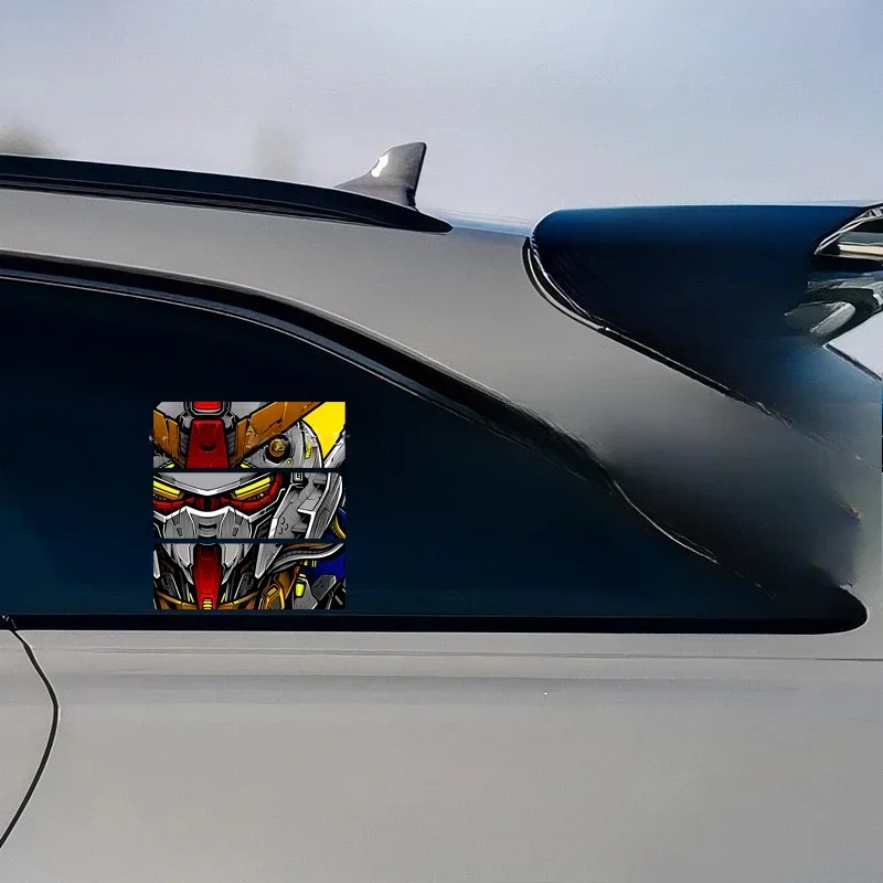 Gundam Mech Warrior Cartoon Anime Kawaii Reflective Stickers Car Body Tram Rear Glass Creative PVC Waterproof Decoration