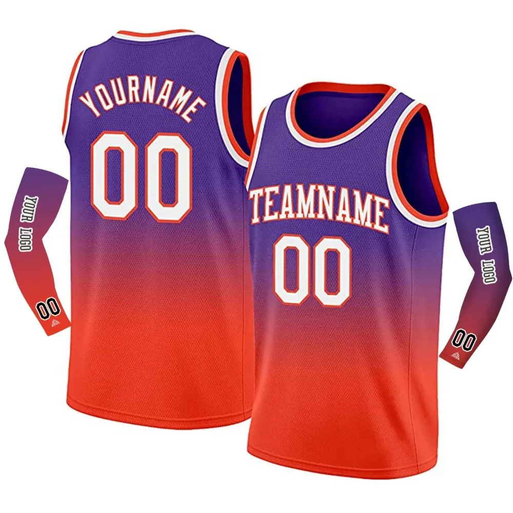 

Custom Men Youth Basketball Jerseys Gradient Breathable Sleeveless T-shirts Team Uniforms Personalized Name Number Logo