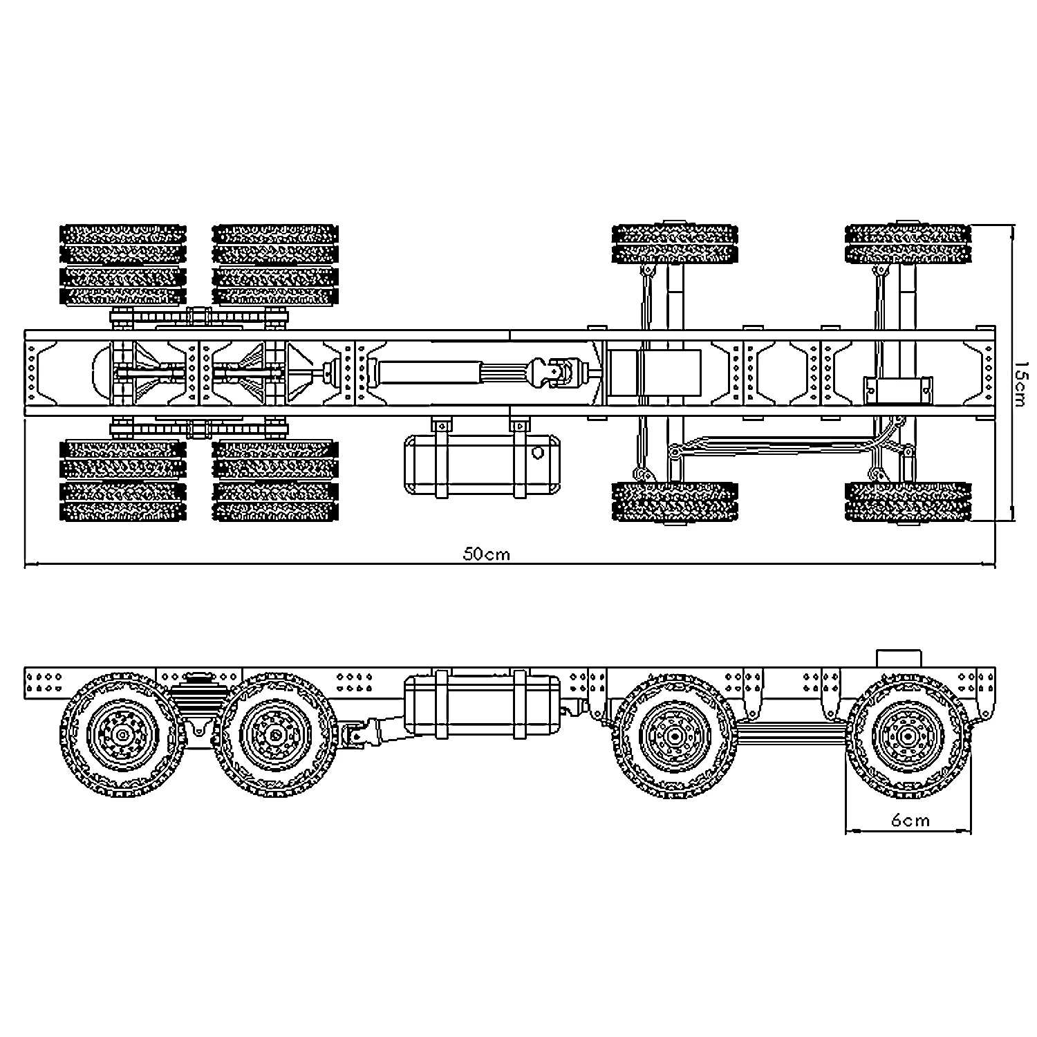 1/16 F4R8 Heavy Track Chassis Differential Bridge DIY Project