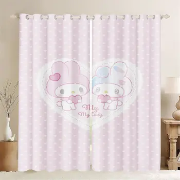 名創優品卡通窗簾美樂蒂3D印花兒童臥室客廳窗簾遮光隔間風格家居裝飾 10 最佳銷售 兒童房窗簾 - №6