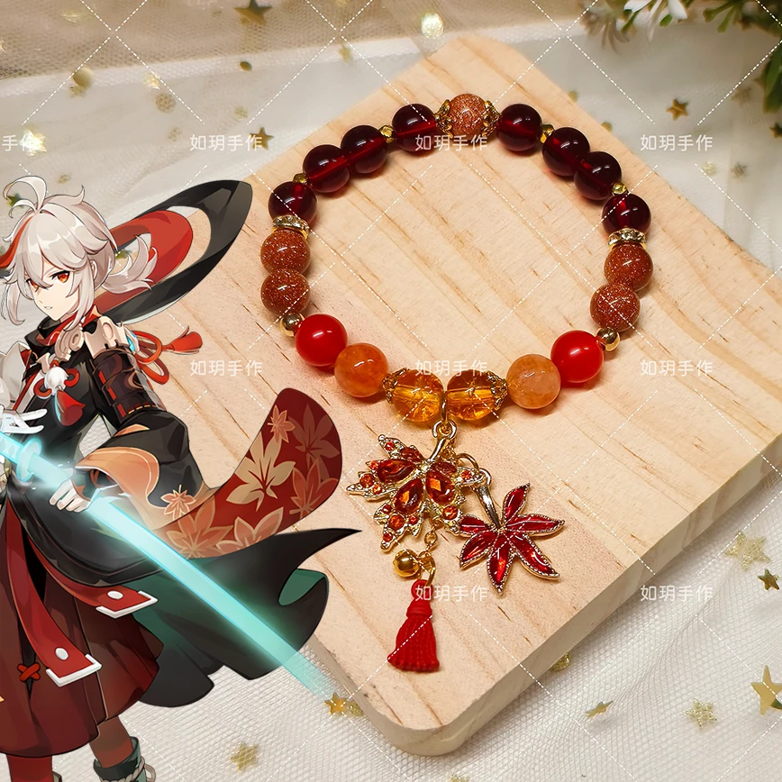 

Game Genshin Impact Kaedehara Kazuha Cosplay Bracelet Role Parity Garnet Ambitus Anime