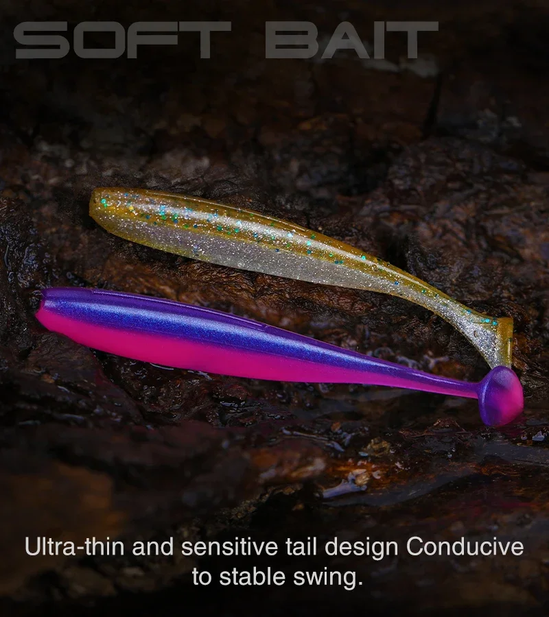 TSURINOYA NEW SIZE 88mm 3.6g T Tail Worm Soft Lures Easy Shiner Artificial Soft Baits Odor Added For Bass Fishing Wobblers