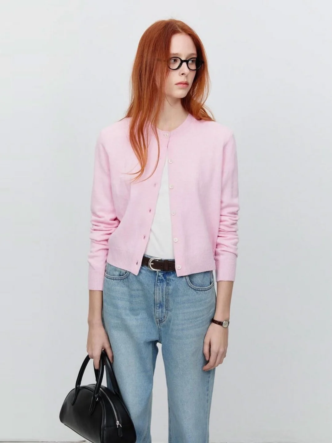 

Ele Loose Knitted Long Sve round Ne Open Cardigan Women's Top Casual Sle Faionable Outerwear for Commuting