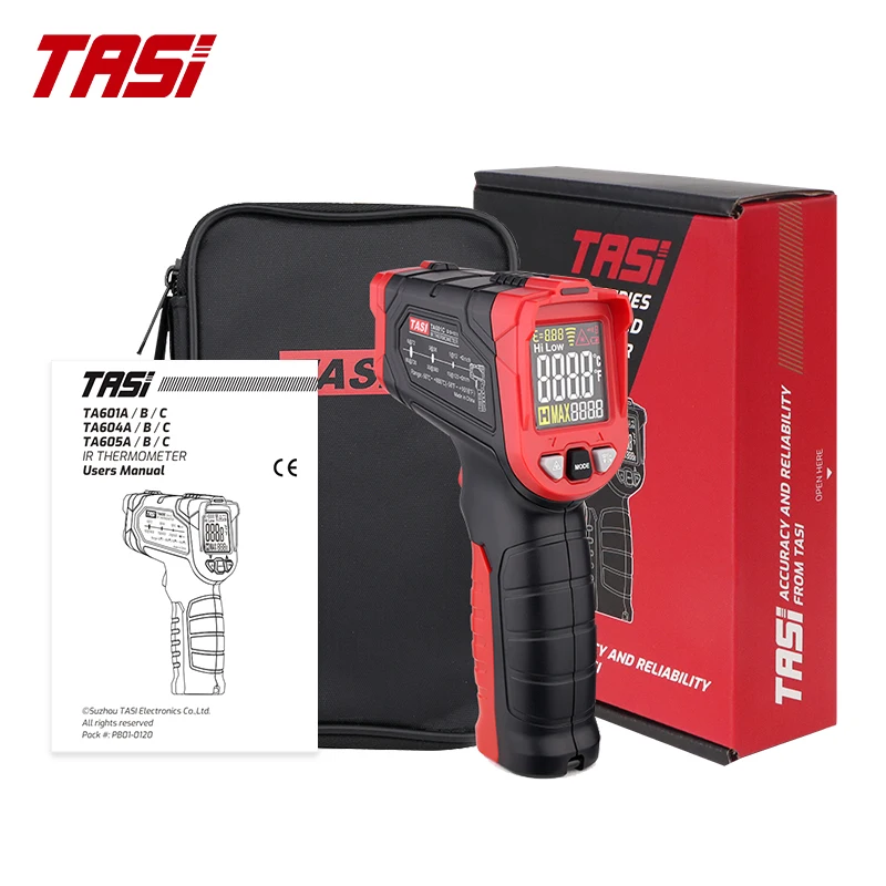 TASI TA601A TA601B TA601C Digital Infrared Thermometer Laser Positioning Temperature Meter LCDLight Alarm Non-Contact Termometro