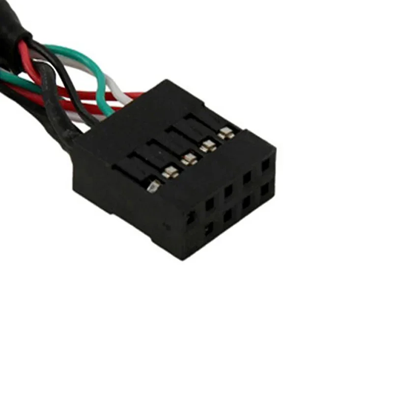 1PCS 15/30/50cm MotherBoard 9Pin Turns USB2.0 Two Extension Line Main board Female Header to Dual USB 2.0 Female Adapter Cable