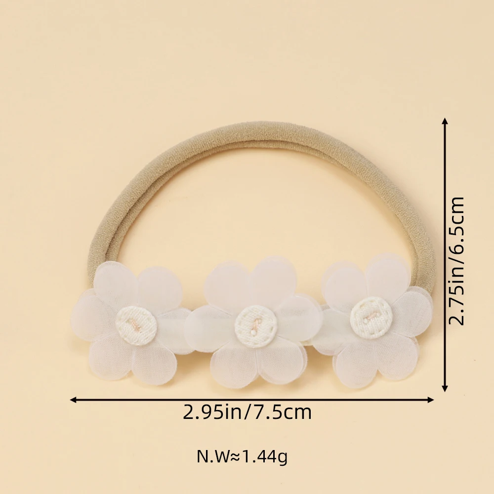 Baby Girl Floral Flowers Headbands for Newborn Baby Soft Nylon Hair Bands With Daisy Floral Infant Kids Children\'s Accessories