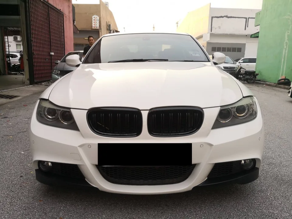 Front stoßstangen gitter im xvip-Diamanten-Stil für BMW 3er E90 E91 2015-2017 einz eilige glänzende schwarze Doppel latten gitter – Detail 20