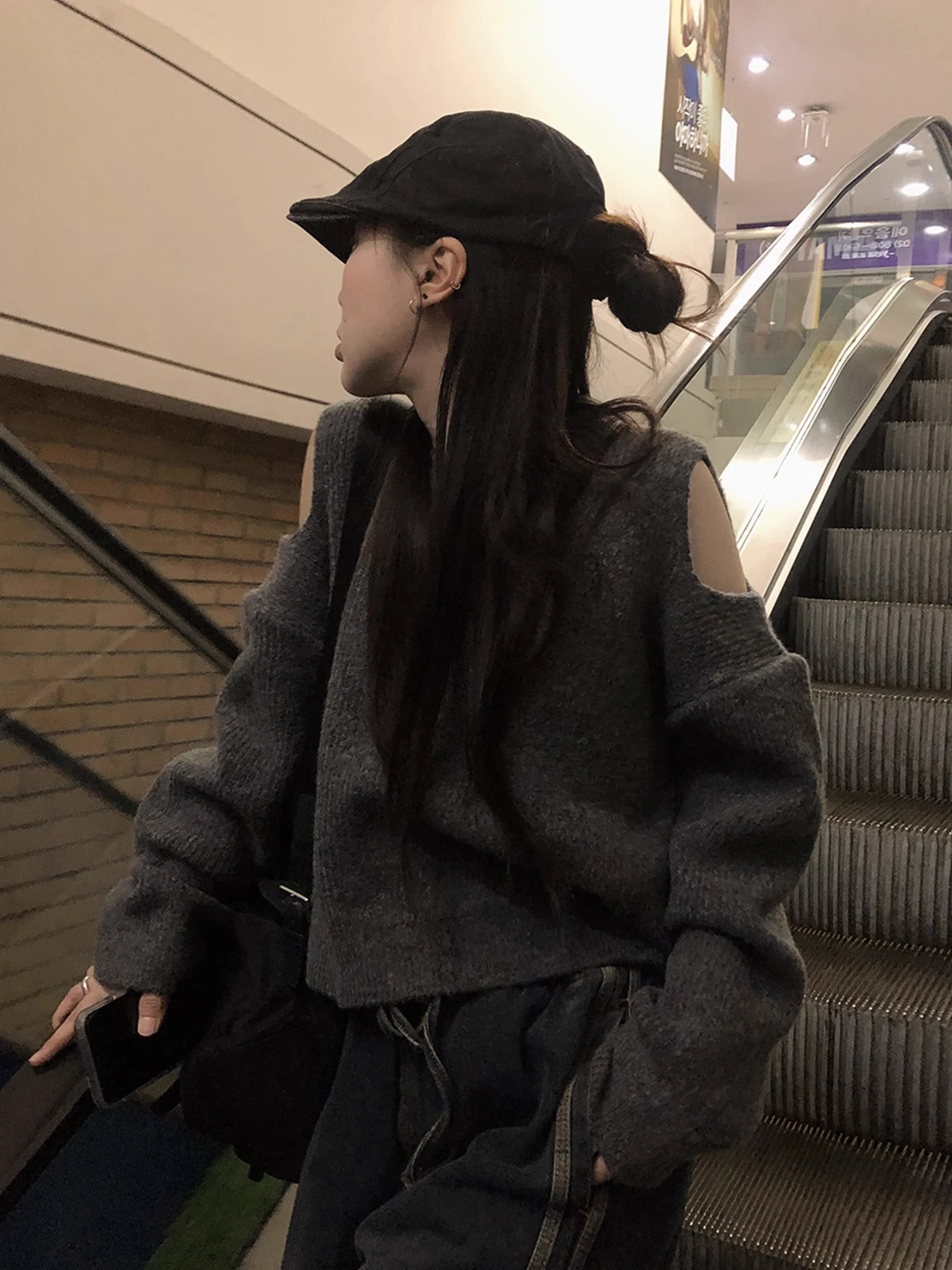 لينة مريحة جولة Ne الجوف oulder محبوك سترة المرأة فضفاضة اللون تنوعا أعلى شتاء جديد وصول تخفيف Sle #3