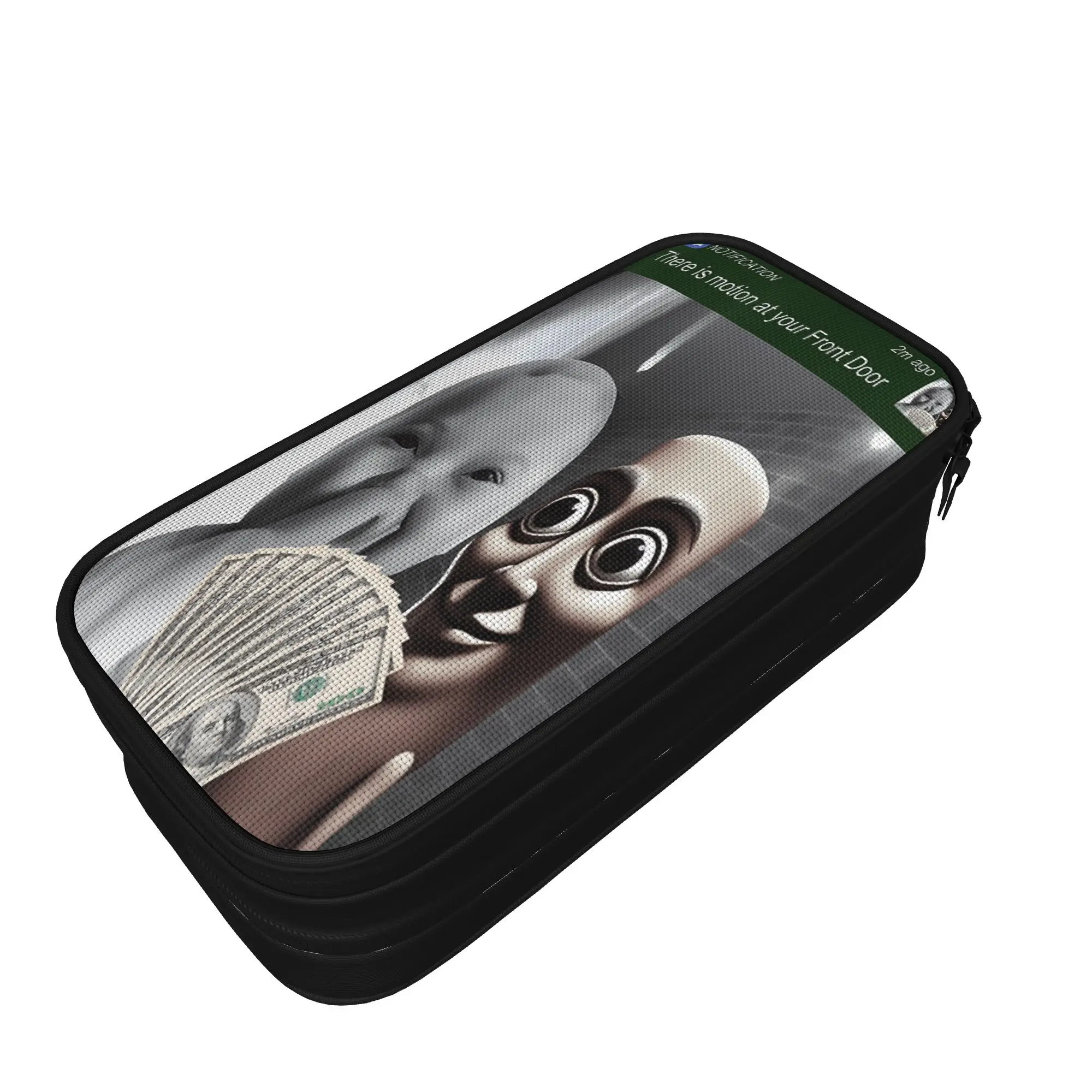 There is Motion at Your Front Door Tung sahur ai Baby Meme Pencil Case  Students Fashion Pen Box Graphic School Pencil Cases