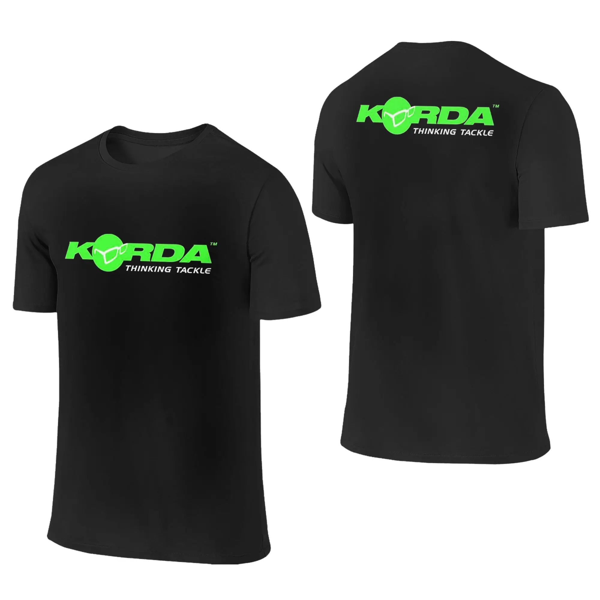 100% Cotton Korda Fishing Logo T-Shirt Men's Double Sided T Shirt Men Round Neck Summer Shirts Tops Oversized