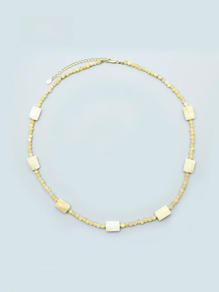 

Sumni Original Design Beaded Necklace for Women Elegant Fashion Jewelry Gift Outright Natural Stone Pendant Alloy Chain