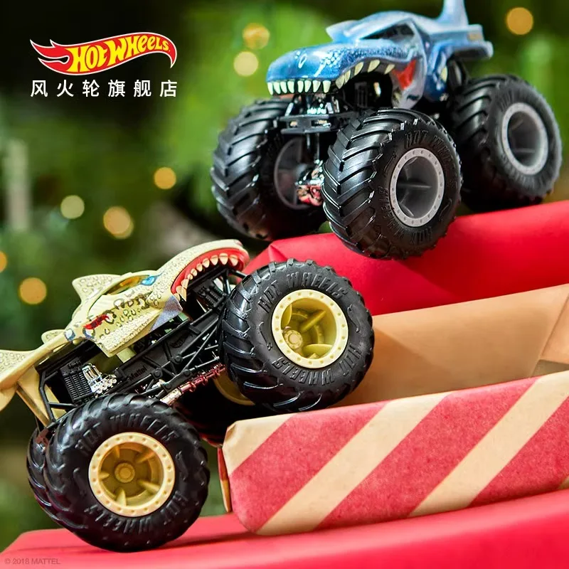 2025 Hot Wheels Monster Trucks Fyj44 Hw Tiger Shark Bigfoot Poppy 1/64 Scale Die-Cast Model Car Toy For Boys Birthday Gift - view 2
