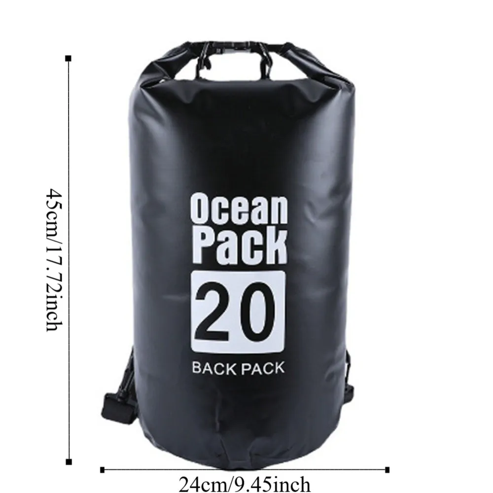 20L Waterproof Dry Bag Large-Capacity Waterproof Swimming Bucket Bag Lightweight Foldable Beach Backpack Swimming Pool