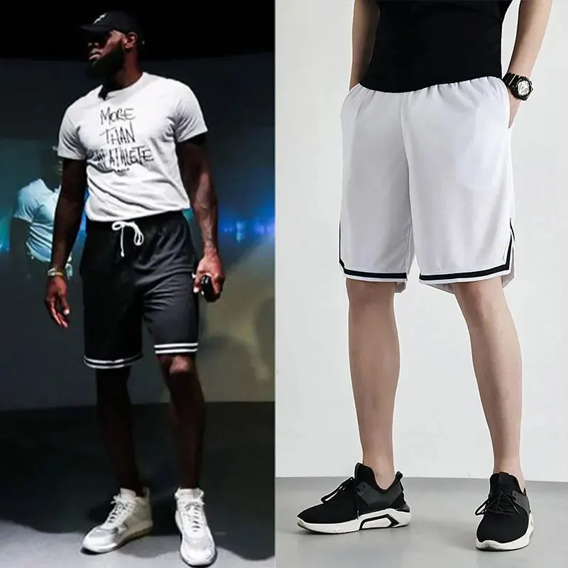 Short de sport d'été décontracté pour homme, pantalon à cinq points, tendance basket-ball, vêtements d'extérieur, gros pantalon, maille, section fine