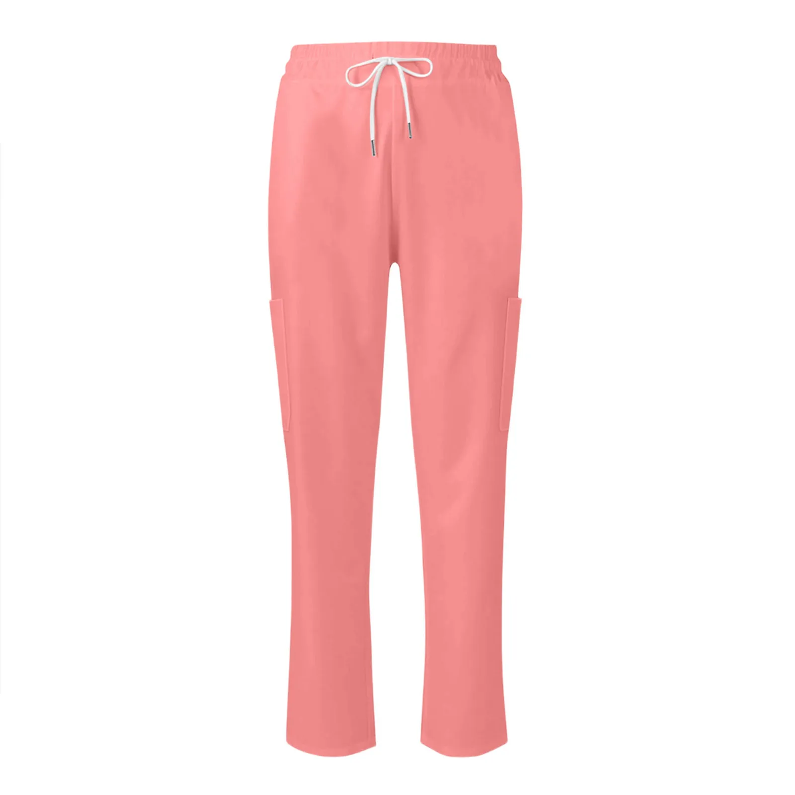 여성용 캐주얼 경량 컬러 작업 바지/간병인 바지 (사이드 포켓 포함)