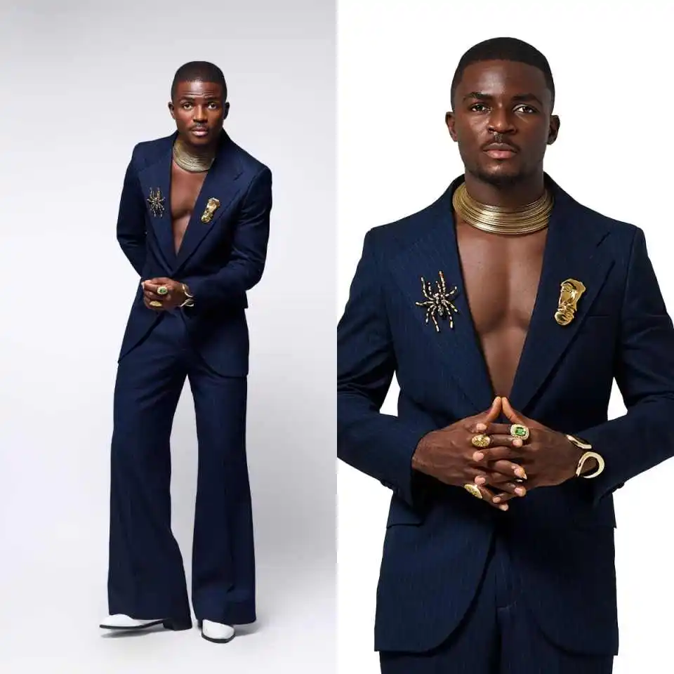 Modern Wedding Tuxedos Pinstripe 2 Piece Set Men Suit Exquisite Notched Lapel Jacket Pant Groom Evening Blazers Customized