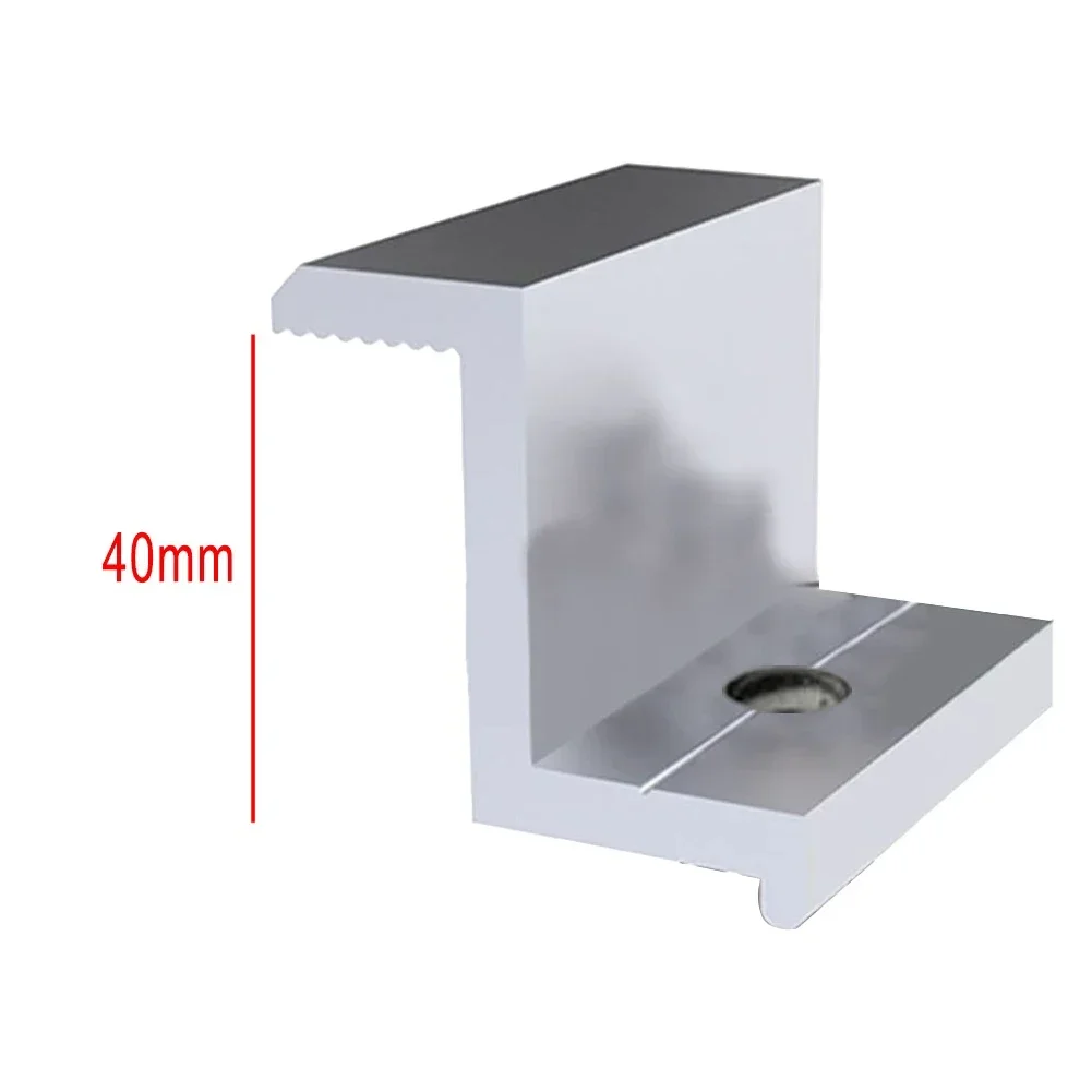 10Pcs Solar Panel Mounting Brackets Photovoltaic Solar Panel Racking Mounts Accessories PV End Clamp Z Bracket Aluminum Alloy