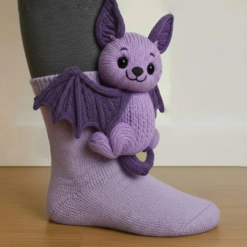 

New plush crochet animal socks, cute animal socks3D Knit Animal Socks