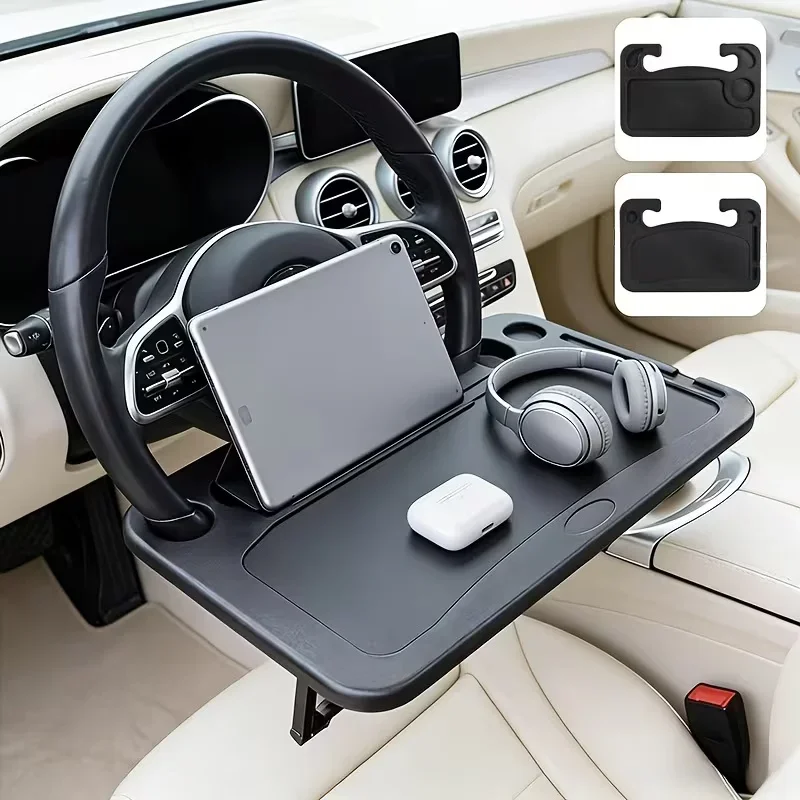 

Car Steering Wheel Tray Table with a Storage Rack on The Surface for Sedans,Trucks,And Suvs for Dining,Writing