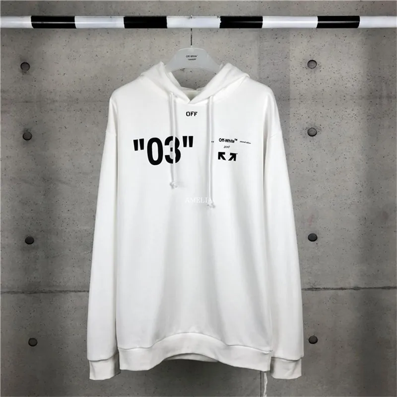 2025 Spring Autumn New Fashion Trend OW Arrow Women\'s Hoodie Letter Pattern Printed Hoodie Male Casual Everything Hoodies