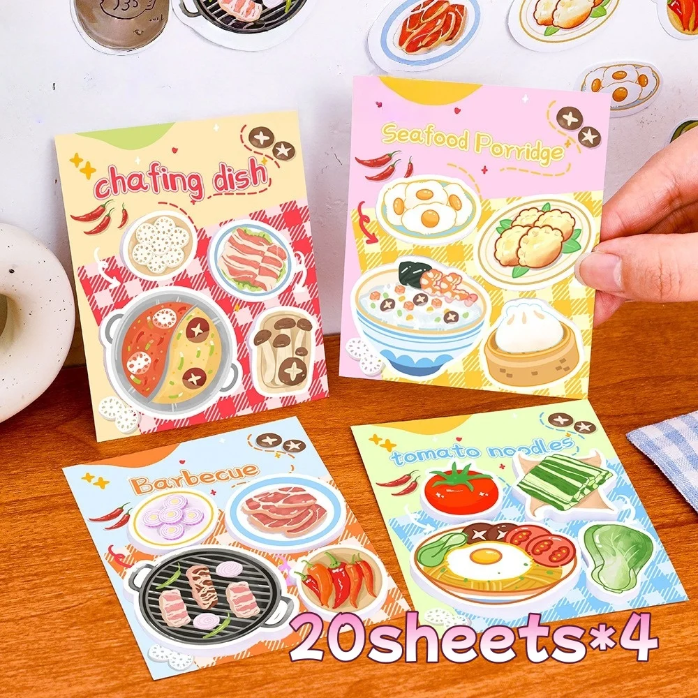 

Foodie Sticky Notes Variety Pack Aesthetic Reusable Memo Pad Set for Students Cute Sushi Dessert Note Paper Fun School Supplies