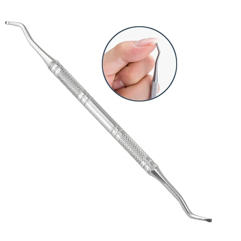 1PC Useful Ingrown Toe Nail Lifter Double Head Paronychia Pedicure Tool Foot Nail Dirt Cleaning Stainless Steel Manicure Tool