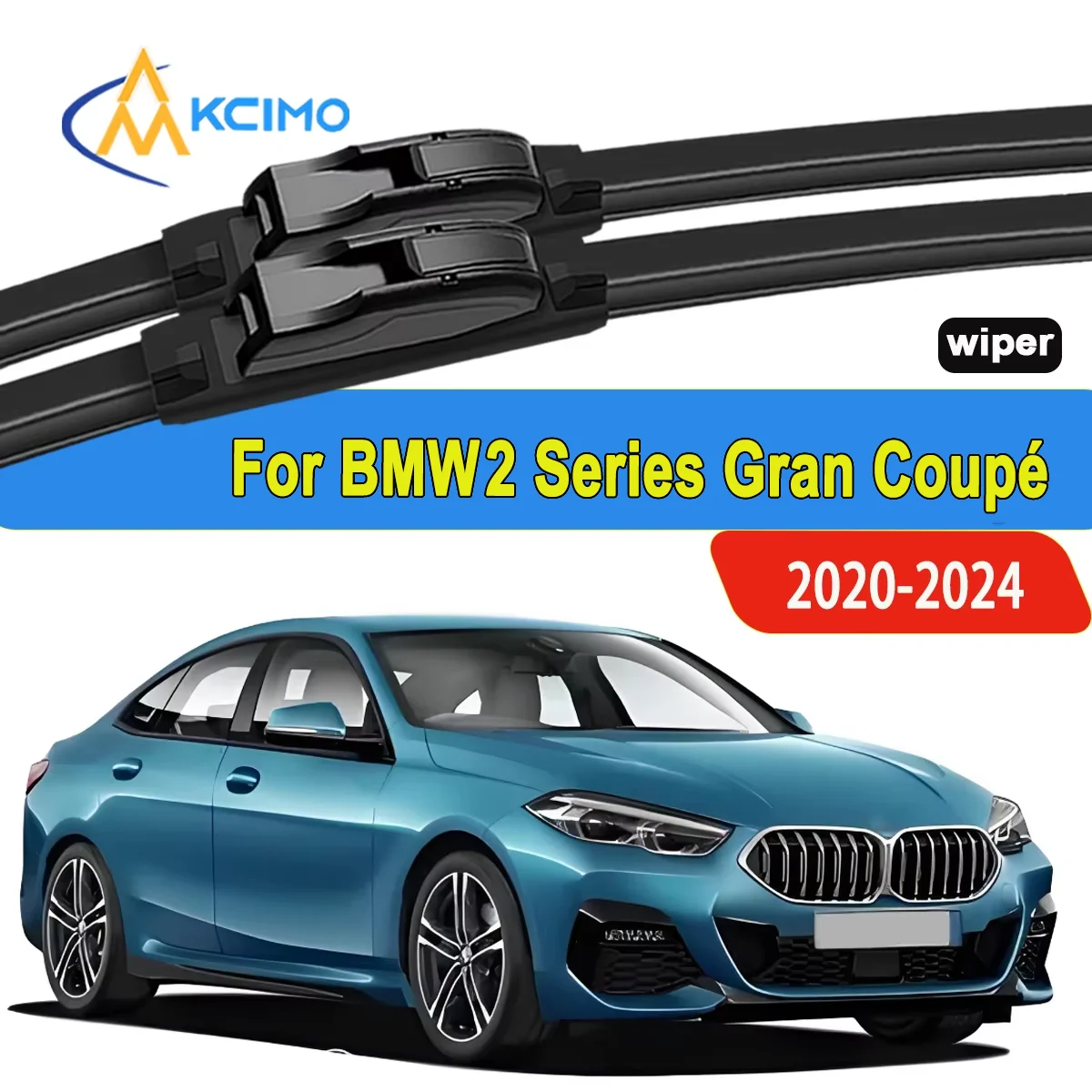 

2pcs Quality Windscreen Silent Black Car Rain Brush Suitable for BMW 2 Series Gran Coupé F44 2020-2024 Front Windshield Wipers