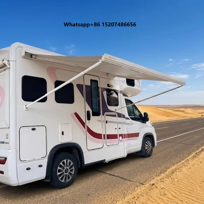 W5500 Aluminum Alloy Frame Sun Shade Motorhome Camper Van Automatic 12V Power Wind Out  Cassette Awning