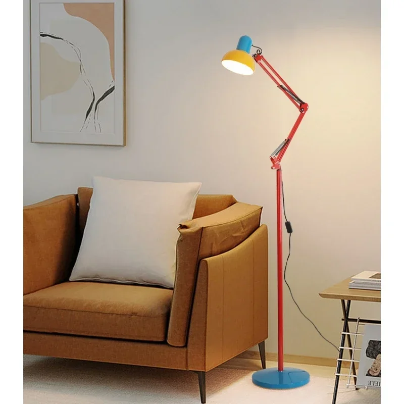 Mechanical Arm Decorative Art Led Floor Lamps Color Long Arm Telescopic Station Lamp for Living Room Bedroom E27 Rotatable Lamp