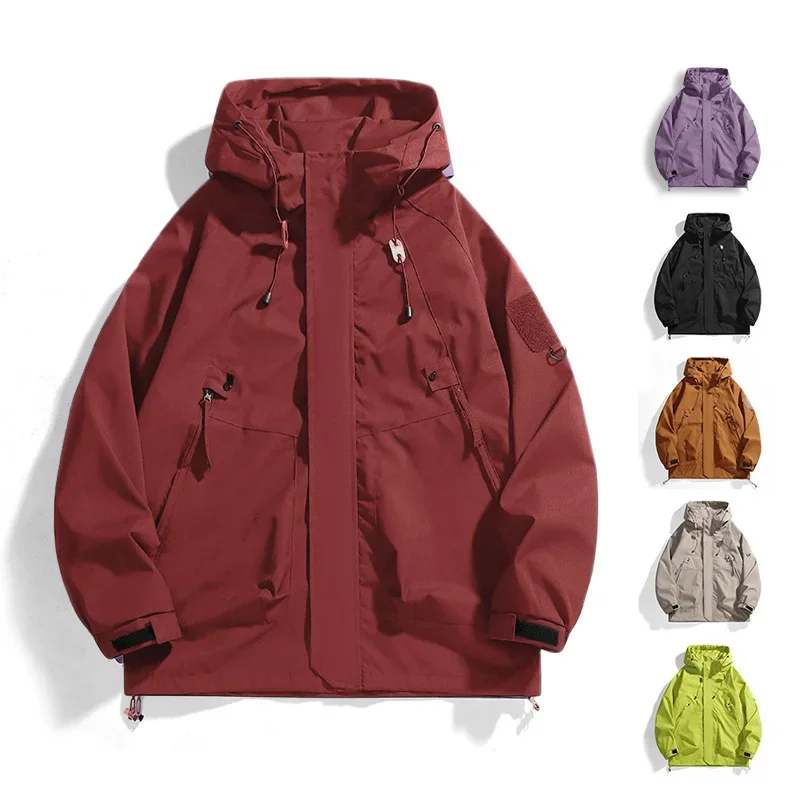CHRLCK Unisex Waterproof Running Jacket Autumn Windproof Windbreaker Hiking Camping Trekking Outdoor Jackets Men Women Coats