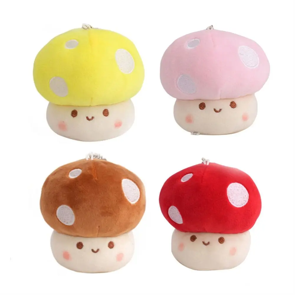 Car Key Ring Bag Pendant Plush Toys Vegetables Plush Pendant Mushroom Keychain Mushroom Plush Doll Mushroom Plush Keyring