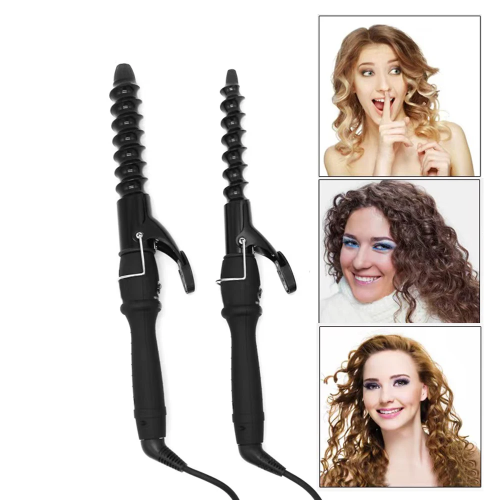 

Вращающийся керамический инструмент для укладки больших/маленьких волн, электрические щипцы для завивки волос, домашний салон, спиральные бигуди с защитой от проколов