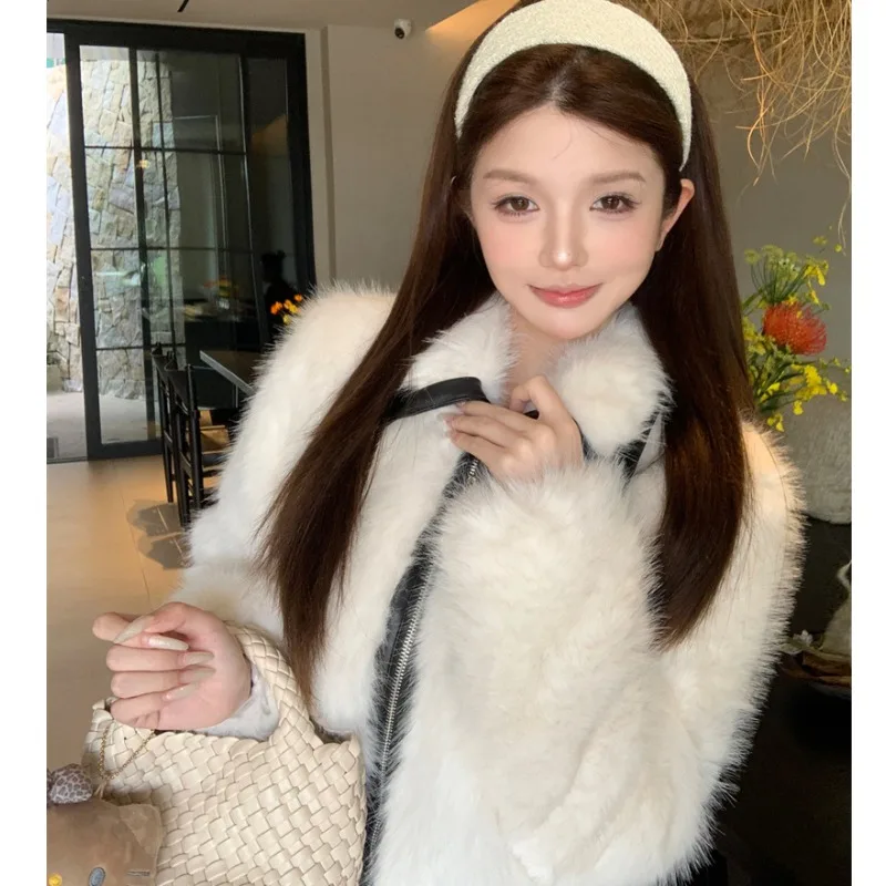 

Winter 2025 New Sle Casual Loose Leather ort Coat Women's Faionable Eco-friendly Fur Outerwear Warm Comfortable Coat