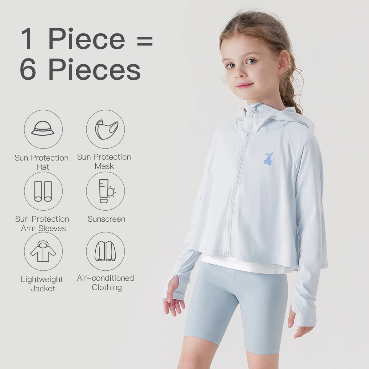 MARC&JANIE Girls Ultralight Breathable Sun Protective Clothing Thin Jacket for Spring & Summer 240365