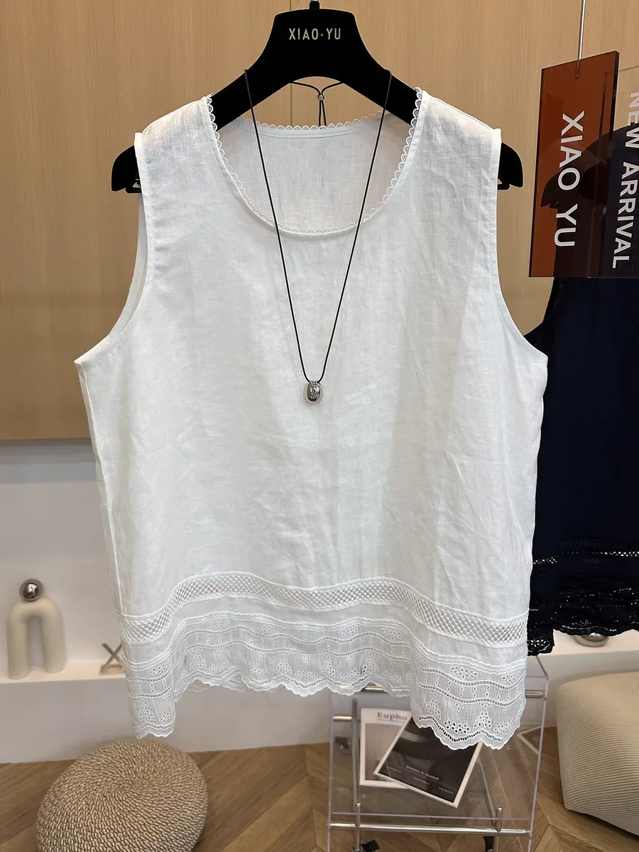

Ladies' round Ne Svel Embroidered irt Loose Fit Summer 2025 Trendy plus Size Conceals Flaws Commute Sle Korean Fa...