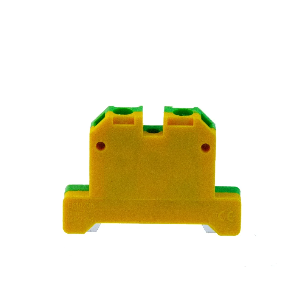 EK-10/35 10Pcs Wire Conductor Connector Ground Screw Connection Din Rail Terminal Blocks EK10/35