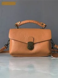 Solid Vintage Satchels borsa a tracolla Office Lady Tote Handbag Hasp Flap borsa a tracolla singola donna borse a tracolla in vera pelle