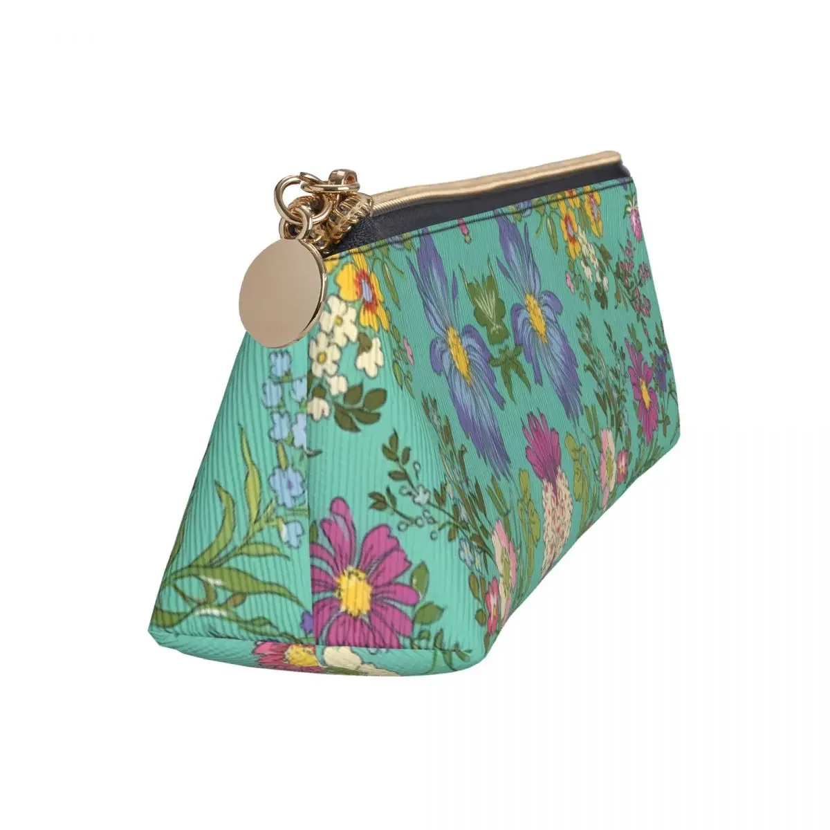 Cute Pencil Case Floral English Garden Turquoise  Box Green Plant School  Cases Kids PU Leather Stationery Organizer