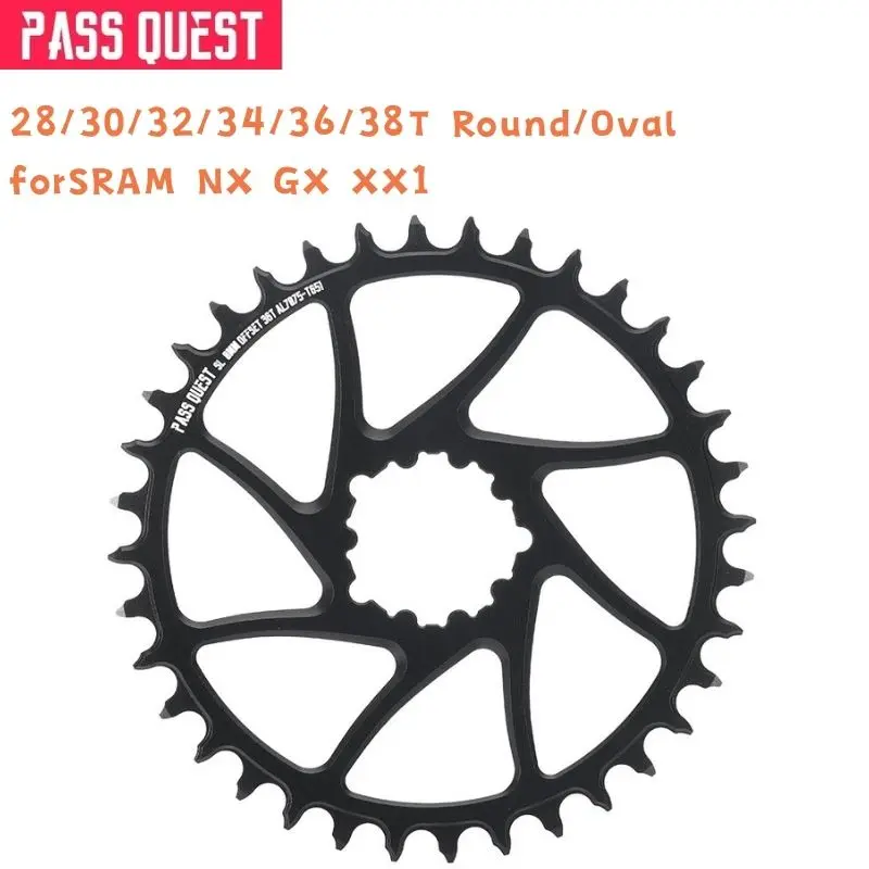 PASS QUEST 28/30/32/34/36/38T Round/Oval Disc GXP0mm Offset Chainring WideNarrow Teeth Chainwheel  forSRAM NX  XX1 Eagle Parts