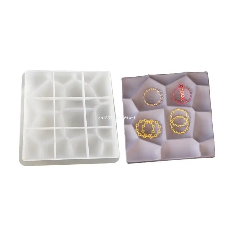 

Unique Plate Silicone Mold Water Cube Bead Storage Tray Mould Silicone Material DIY Mould Epoxy Resin Dropship