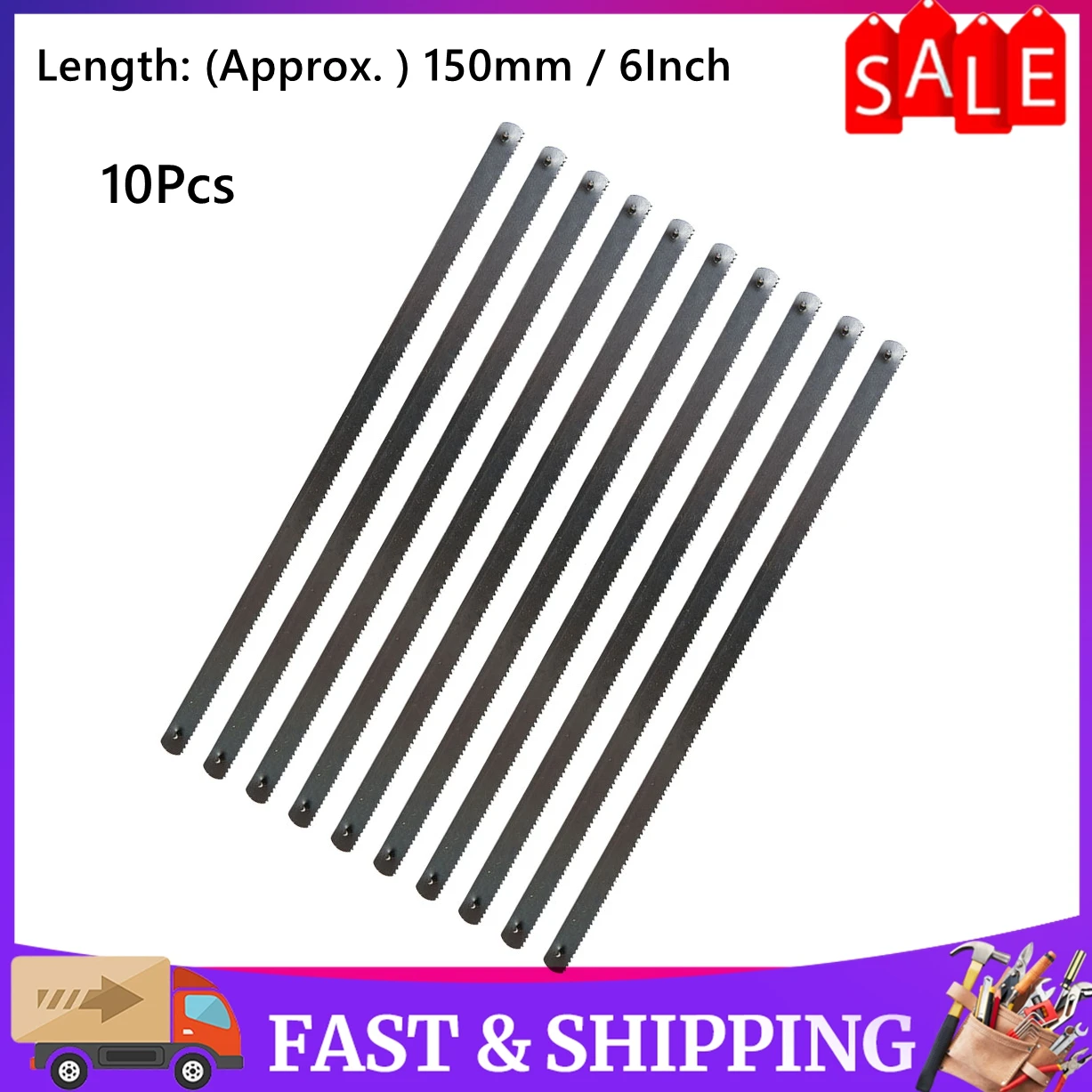 

10Pcs 6 Inch 24T Mini Hacksaw Blade Multifunctional Carbon Steel Blade For Metal Plastic Cutting Manual Woodworking Hand Tool