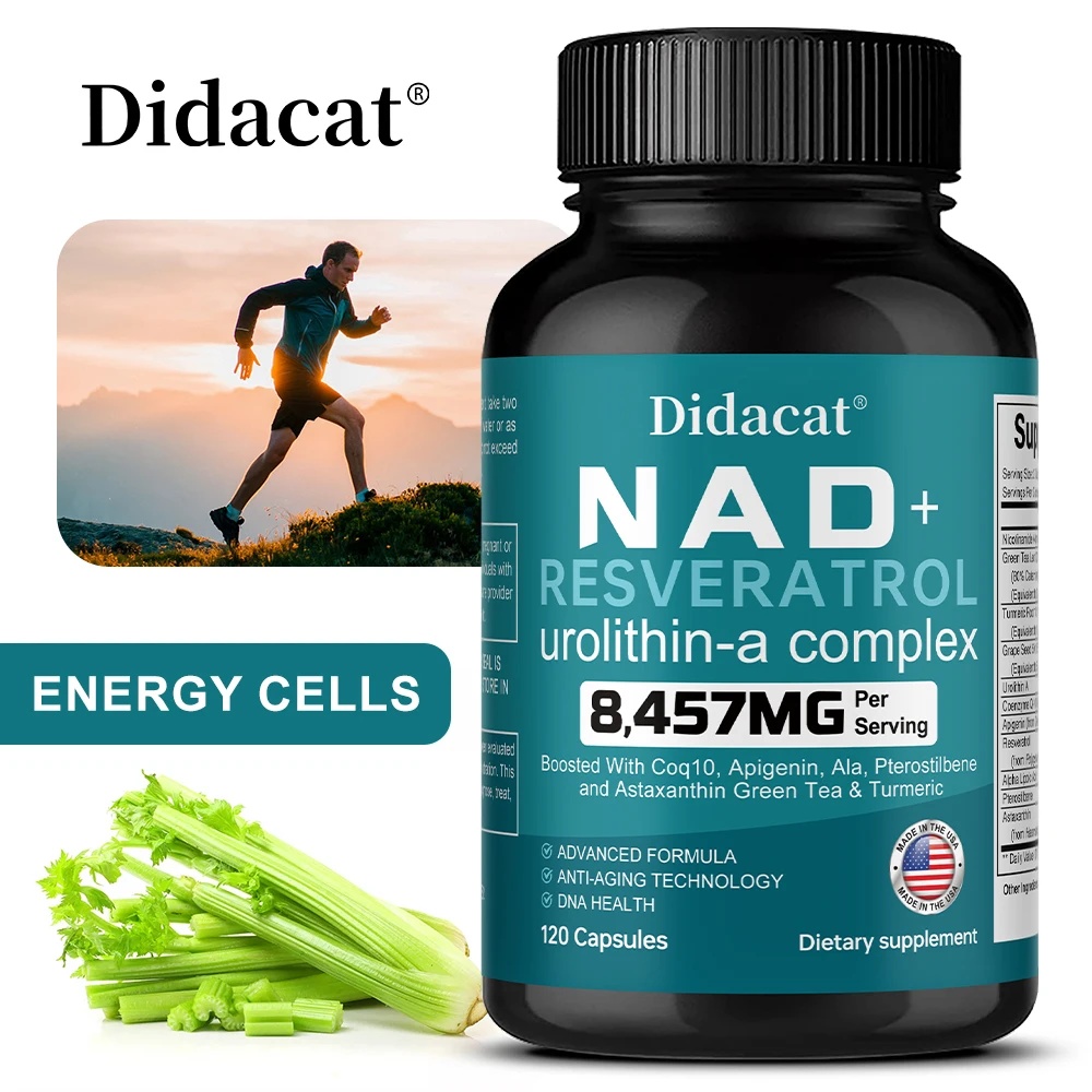 

NAD+ Resveratrol - Supports Cell Health, Brightens Skin, Improves Energy and Vitality, Antioxidant and Promote Metabolism