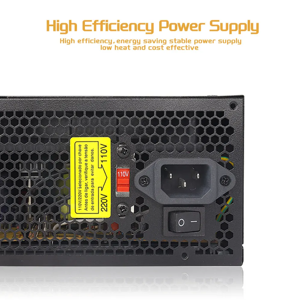 Goedkope 500W Zwart ATX Desktop Gaming PC PSU Voeding 120mm zwarte Koelventilator Voor Desktop Gaming PC Server