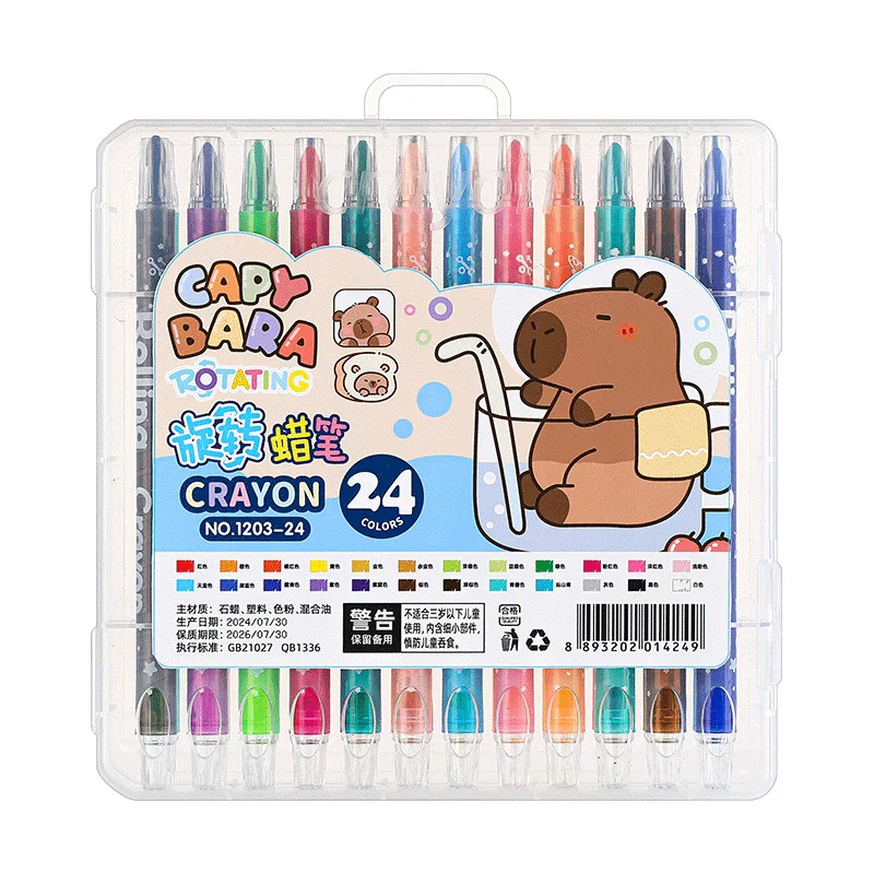 أقلام تلوين دوارة آمنة وقابلة للمسح للأطفال، أقلام ملونة، أقلام رسم، أقلام جرافيتي فنية للأطفال