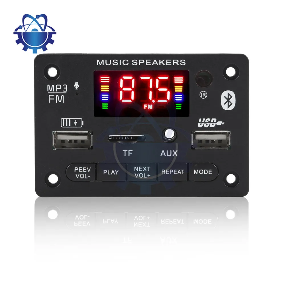 6W Bluetooth Compatible Amplifier Board DC6V-12V  Stereo Audio Digital Power Amplifier MP3 Decoder Board Radio USB Player Module